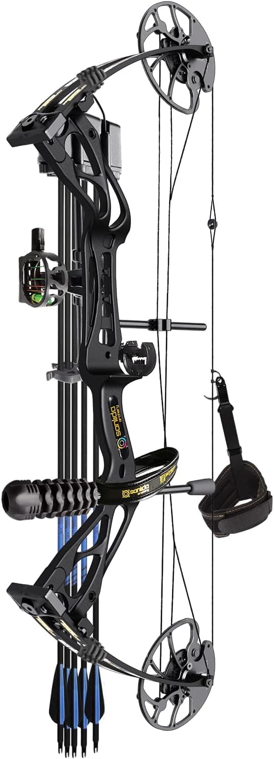 Sanlida Archery Dragon X8 RTH Compound Bow Package for Adults and Teens,18”-31” Draw Length,0-70 Lbs Draw Weight,up to IBO 310 fps,No Bow Press Needed,Limited Life-time Warranty,RH Only