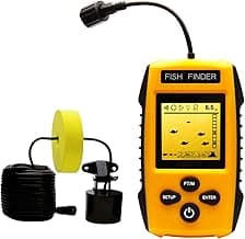 Handheld Fish Finder Portable Fishing Kayak Fishfinder Fish Depth Finder Fishing Gear with Sonar Transducer and LCD Display