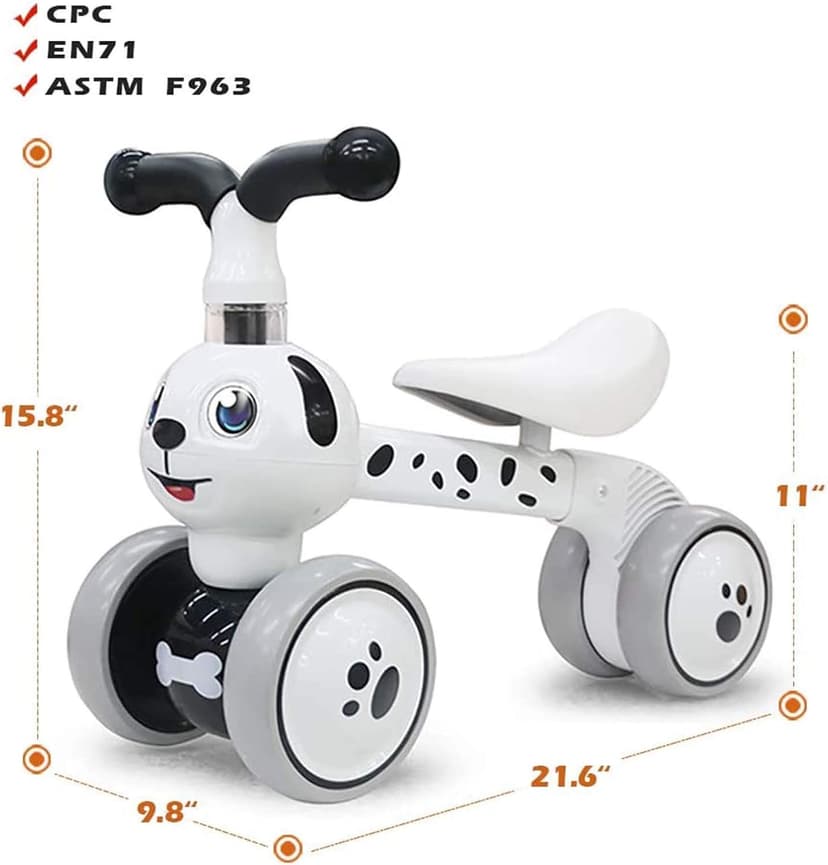 YGJT Baby Balance Bike Toys for 1 Year Old, Birthday Gifts for Boys and Girls, Silent Wheels & Non-Pedal Baby Walker Riding Toys for 10-36 Months Toddlers, Kids First Bike Gifts Spotty Dog B07RFLR3VY