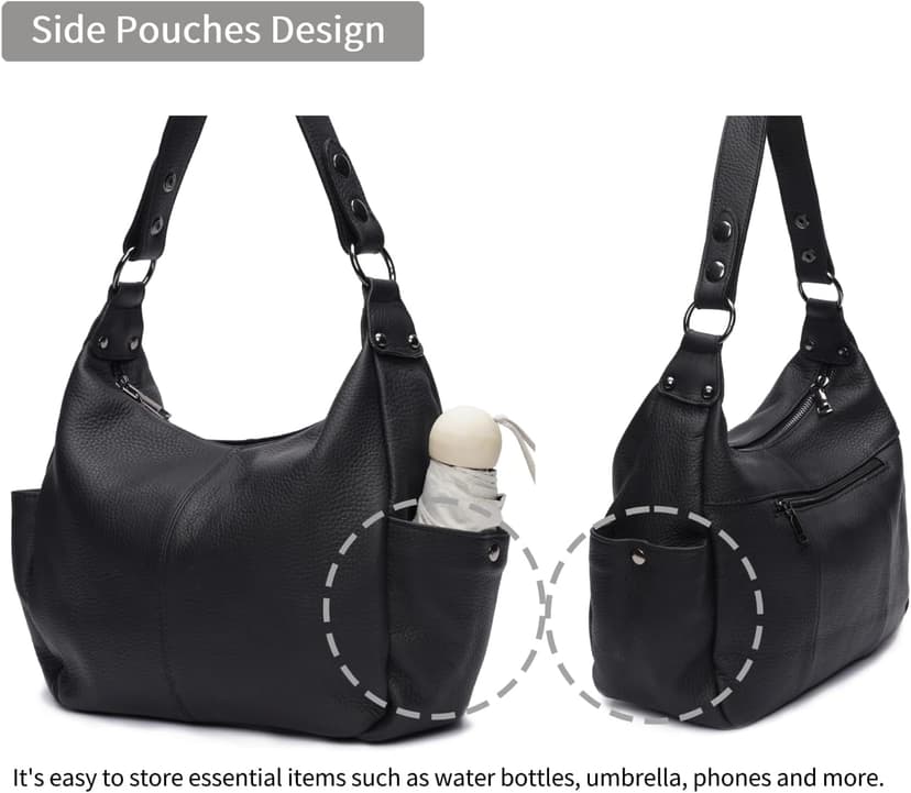 Dulcet Project Genuine Leather Purses for Women Hobo Crossbody Bags Casual Work Shoulder Bag with Adjustable Strap