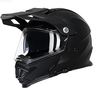 TRIANGLE Dual Sport Motorcycle Helmet Dirt Bike Helmets ATV Full Face Helmet for Adults Men with Internal Sunshield DOT Approved