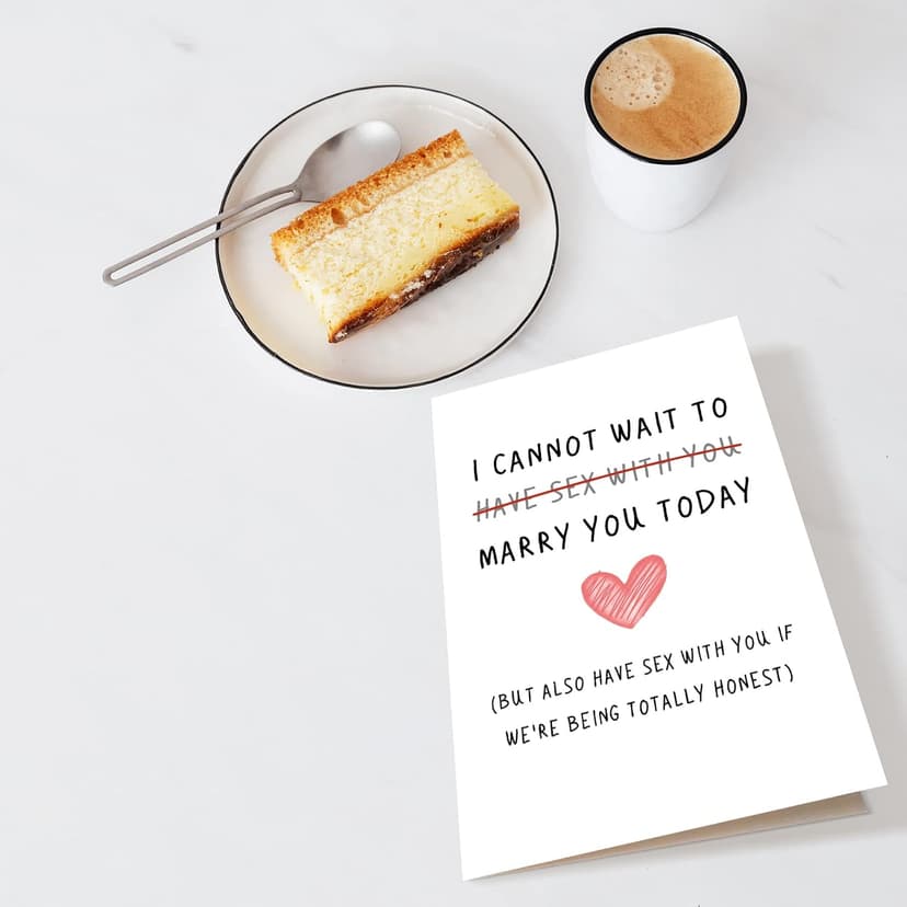 Chenive Naughty Wedding Day Card to Your Bride or Groom, Cheeky Wedding Gift for Partner, I Cannot Wait To Have Sex With You Marry You Today