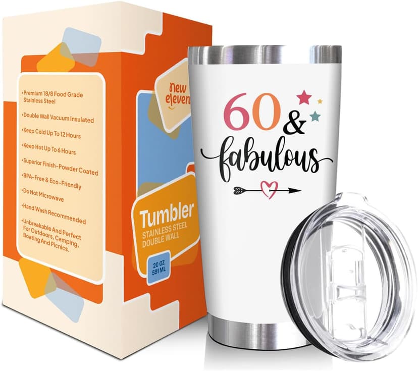 NewEleven 60th Birthday Gifts For Women - 1965 60th Birthday Decorations For Woman - 60 Year Old Gifts For Women, Mom, Wife - 20 Oz Tumbler