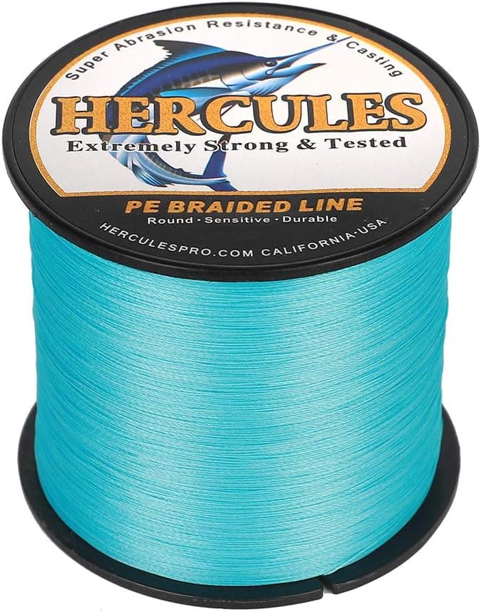 HERCULES Cost-Effective Super Cast 8 Strands Braided Fishing Line 10LB to 300LB Test for Salt-Water,109/328/547/1094 Yards(100M/300M/500M/1000M),Diam.#0.12MM-1.2MM,Hi-Grade Performance,Variety Colors