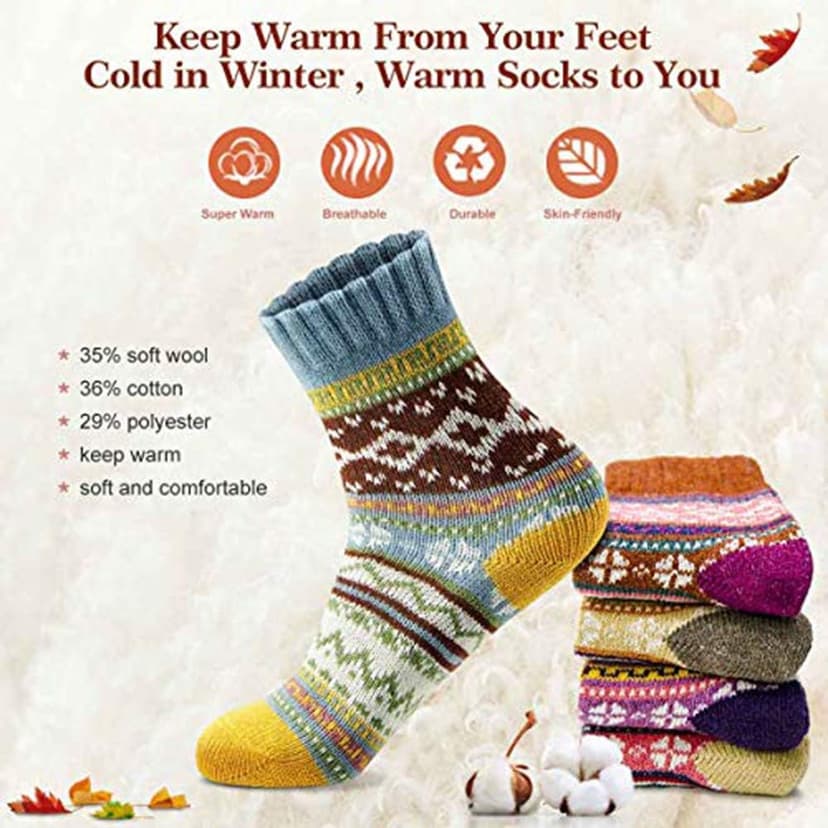 Christmas Gift Thick Wool Soft Warm Cozy Crew Womens Socks MORECOO Socks for Women - Stocking Stuffers Gifts for Women B07H3NN3LC