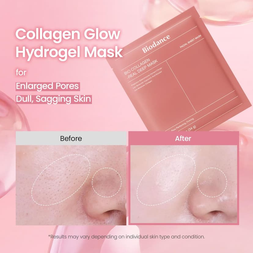 BIODANCE Bio-Collagen Real Deep Mask, Hydrating Overnight Hydrogel Face Mask, Pore Minimizing, Elasticity, Plumping, Travel Essentials & Self Care Gifts for Women, Korean Skin Care | 1.19oz(34g) x 4ea B0B2RM68G2