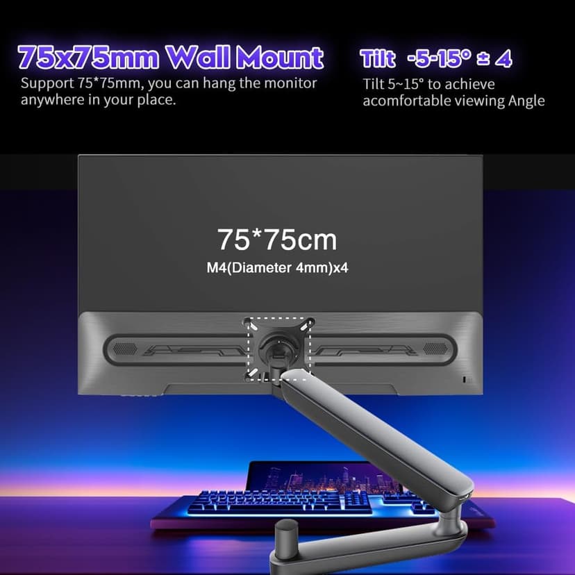 Viewedge 24 Inch Gaming Monitor 1080p 144hz, VA 1ms FHD Computer Monitor with 100% sRGB, Bluelight Filter, HDMI & VGA Port, Support Wall Mount