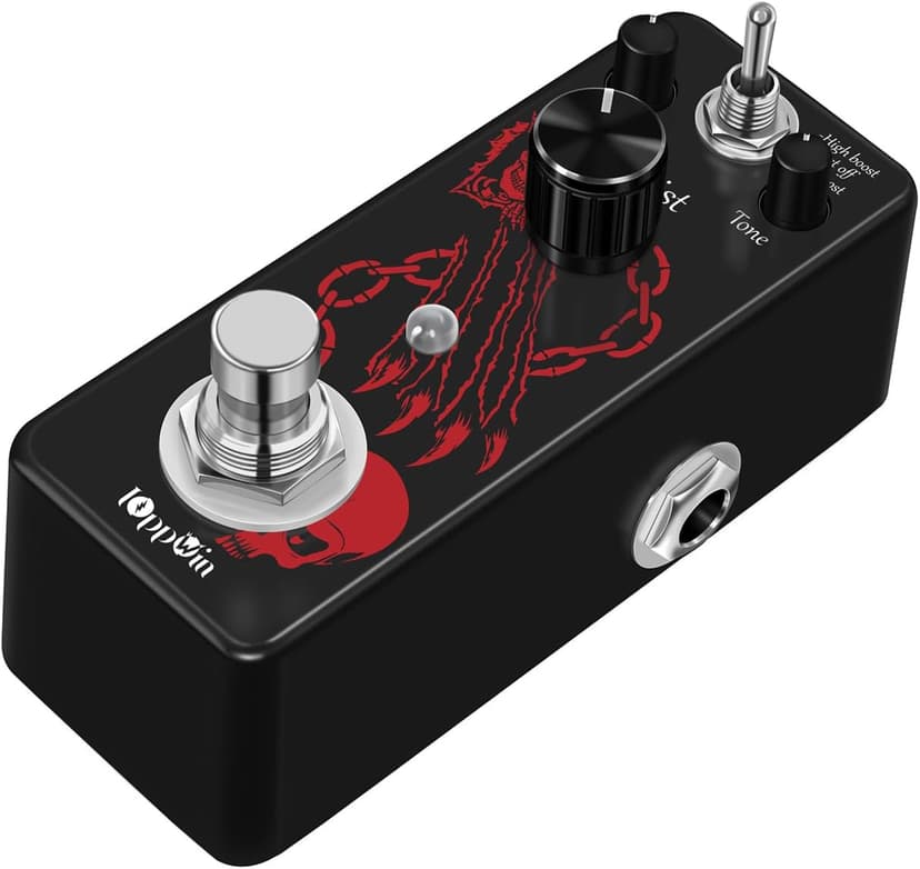 IOppWin HOLY WAR Heavy Metal Distortion Pedal - 3 Mode (Lo/Hi Boost) True Bypass, Mini Metal Casing, Guitar Effects Pedal