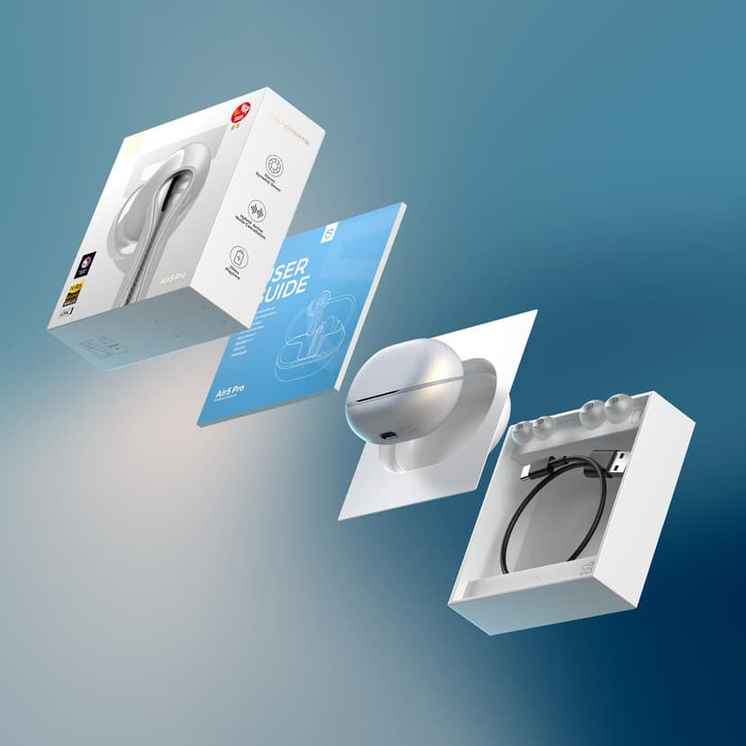 SoundPEATS Air5 Pro Hi-Res Wireless Earbuds, LDAC & aptX Lossless, Audiophile-Grade Sound with Wide Soundstage, 37H Playtime, Bluetooth 5.4, IPX5 Waterproof, Multipoint Connection