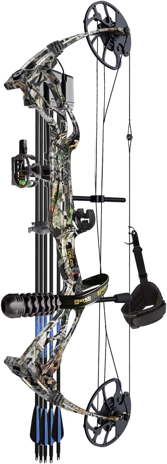 Sanlida Archery Dragon X8 RTH Compound Bow Package for Adults and Teens,18”-31” Draw Length,0-70 Lbs Draw Weight,up to IBO 310 fps,No Bow Press Needed,Limited Life-time Warranty,RH Only