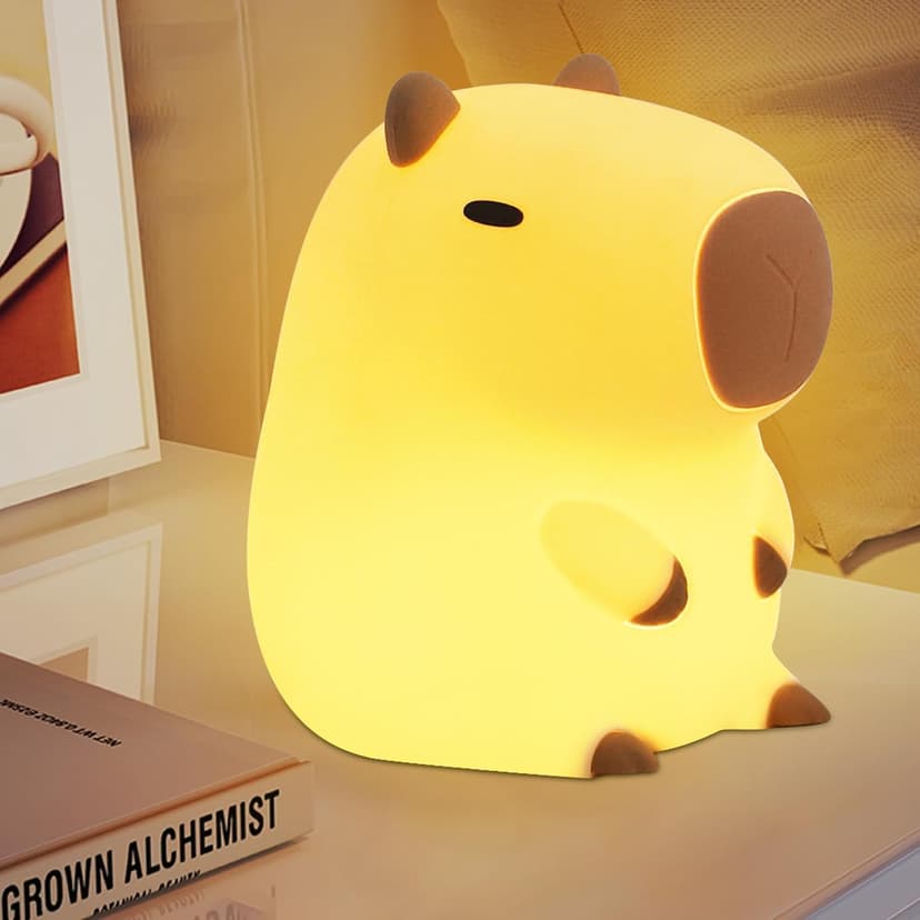 YuanDian Capybara Night Light - Adorable Silicone Lamp for Kids, Babies, Adults | Cute Capybara Gift, Nursery Bedroom Decor B0CQP7MPC1
