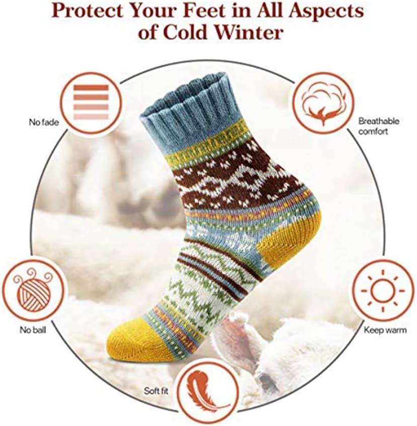 Christmas Gift Thick Wool Soft Warm Cozy Crew Womens Socks MORECOO Socks for Women - Stocking Stuffers Gifts for Women B07H3NN3LC