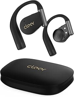 Cleer ARC 4 Plus Open Ear Earbuds,True Wireless Bluetooth Earphones with Dolby Audio and Head Tracking, Earhook Earbuds with 34H Playtime, IPX7 Waterproof Sports Headphones for Workout, EQ, Black