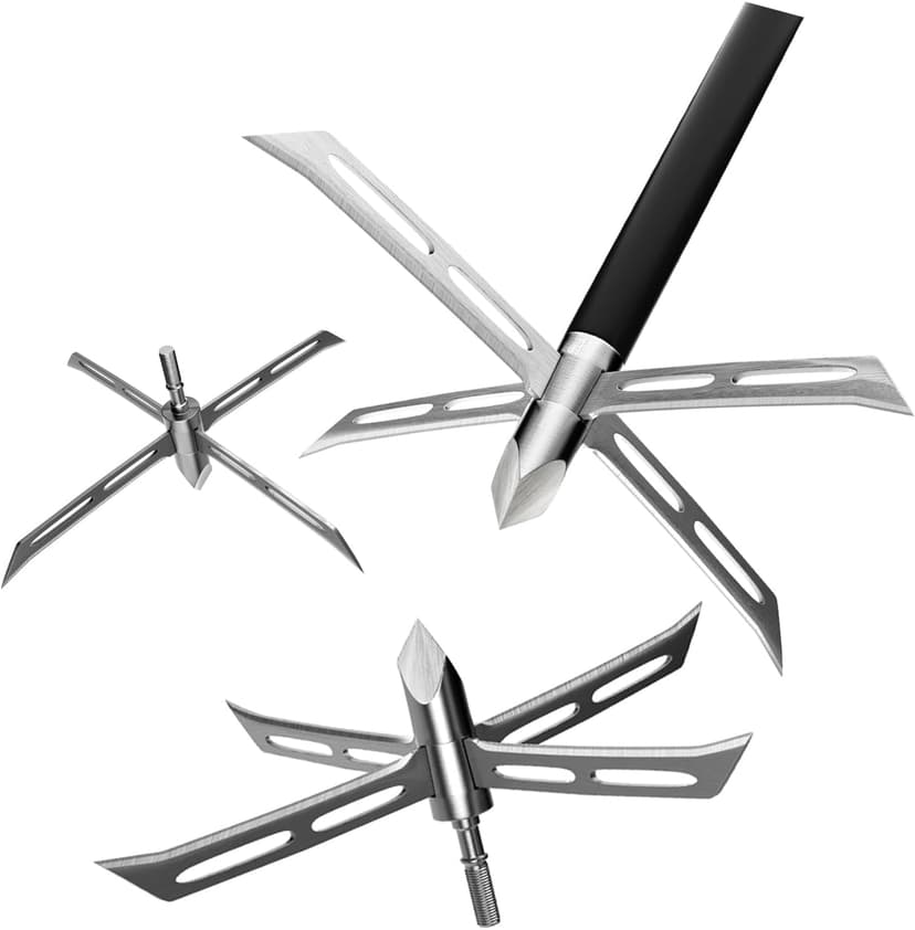 Archery Broadheads, 3PCS 4 Fixed Blade Turkey Hunting Broadheads 200Gr Arrowhead Stainless Steel Bow and Arrow Hunting Tips