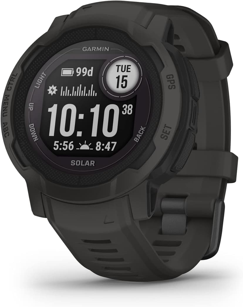 Garmin Garmin Instinct 2 Solar, Smaller-Sized Rugged Outdoor Watch with GPS, with Solar Charging Capabilities, Built for All Elements, Multi-GNSS Support, Tracback Routing and More, Graphite