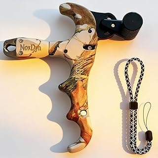 Archery Bow Release for Compound Bow, 4-Finger Adjustable Sensitivity Thumb Release Aid, 360° Rotatable Head for Hunting and Target Practice (Camouflage)