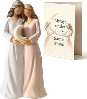 Hand-painted resin keepsake with a greeting card for your bestie, big sister or soul sister, near or far, on her birthday. Sister Figurine, Gifts for Best Friend Women, Sister Birthday Gifts (Moon) B0H8Y4B318