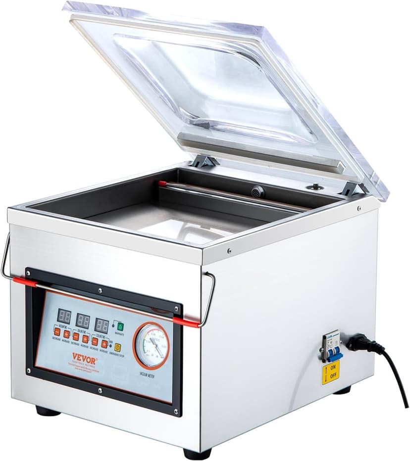 VEVOR Chamber Vacuum Sealer, 320W Sealing Power, Vacuum Packing Machine for Wet Foods, Meats, Marinades and More, Compact Size with 12.6 in Sealing Length, Applied in Home Kitchen and Commercial Use