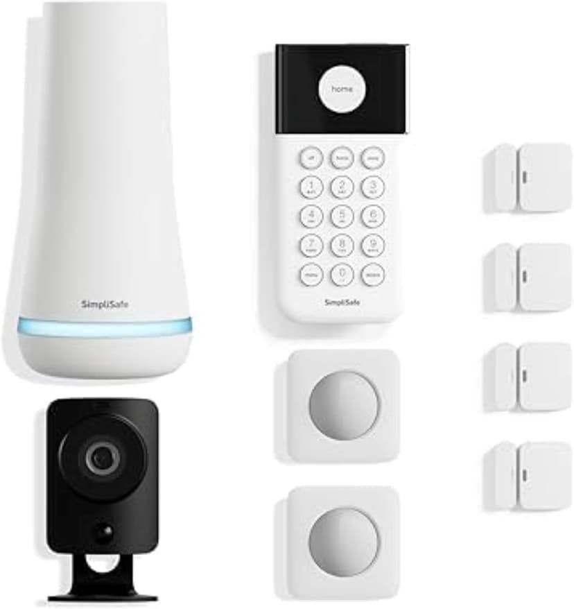 SimpliSafe 9 Piece Wireless Home Security System w/HD Camera - Optional 24/7 Professional Monitoring - No Contract - Compatible with Alexa and Google Assistant