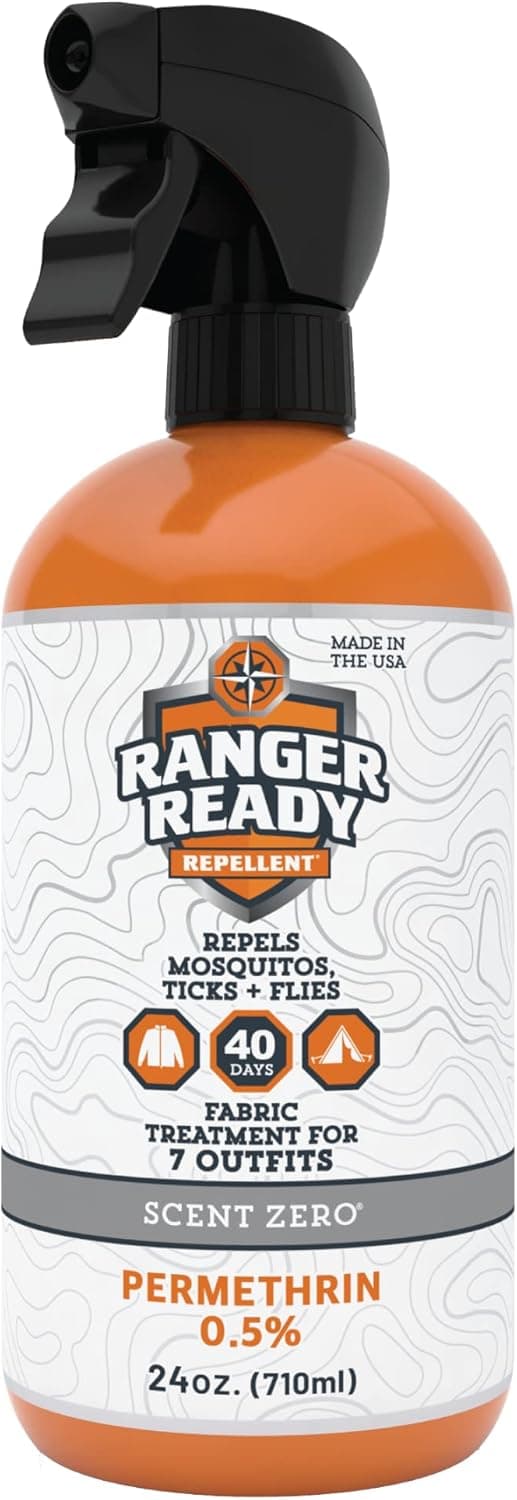 Ranger Ready Repellents Permethrin Spray for Clothes and Outdoor Gear - Permethrin Insect & Tick Repellent - Scent Zero (24 fl oz, Pack of 1)