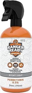 Ranger Ready Repellents Permethrin Spray for Clothes and Outdoor Gear - Permethrin Insect & Tick Repellent - Scent Zero (24 fl oz, Pack of 1)