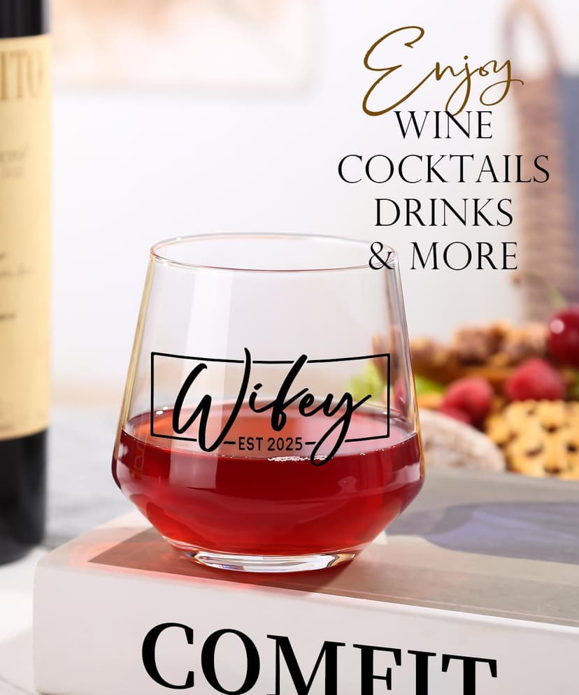 Christmas Gifts for Couples 2025,Wedding Gift, Wifey and Hubby Glasses Set,Bridal Shower Gifts for Bride and Groom, Newly-Married Anniversary for Him and Her，Mr and Mrs Gift，His and Hers Glass