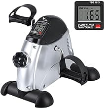 Mini Exercise Bike, himaly Under Desk Bike Pedal Exerciser Portable Foot Cycle Arm & Leg Peddler Machine with LCD Screen Displays
