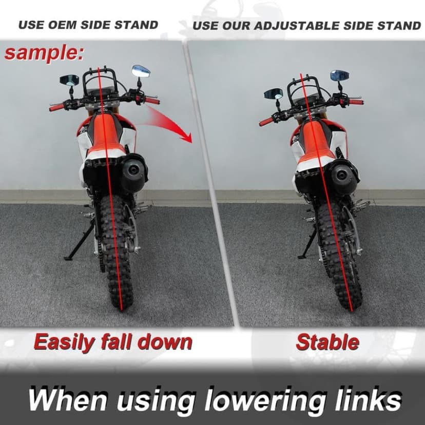 Adjustable Motorcycle Kickstand Side Stand Foot Parking Bracket Compatible with 1000cc Sport Bikes 2008-2025 Models