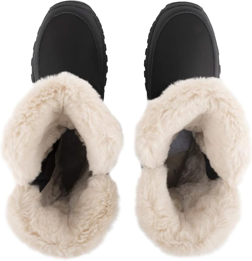 POLAR Womens Memory Foam Twin Zip Opening Pull On Nylon Waterproof Thick Faux Fur Lined Winter Rain Snow Boots