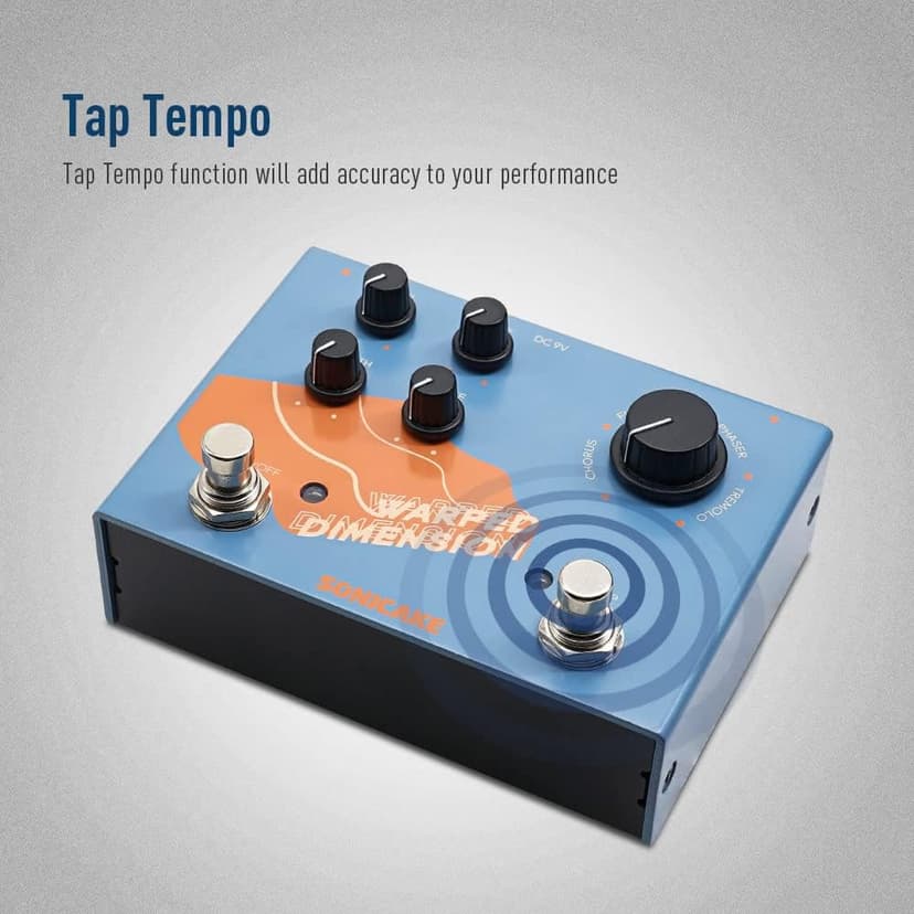SONICAKE Modulation Guitar Effects Pedal 4 Mode of Chorus, Flanger, Phaser & Tremolo Digital Warped Dimension