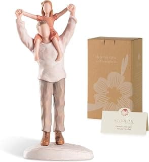 Hand-Painted Shoulder-Ride Sculpture in Gift Box for Father's Day, Birthdays, Christmas, Weddings and Home Display Storieme Father Daughter Figurine, Gift for Dad Birthday from Daughter B0F8V8VJNH