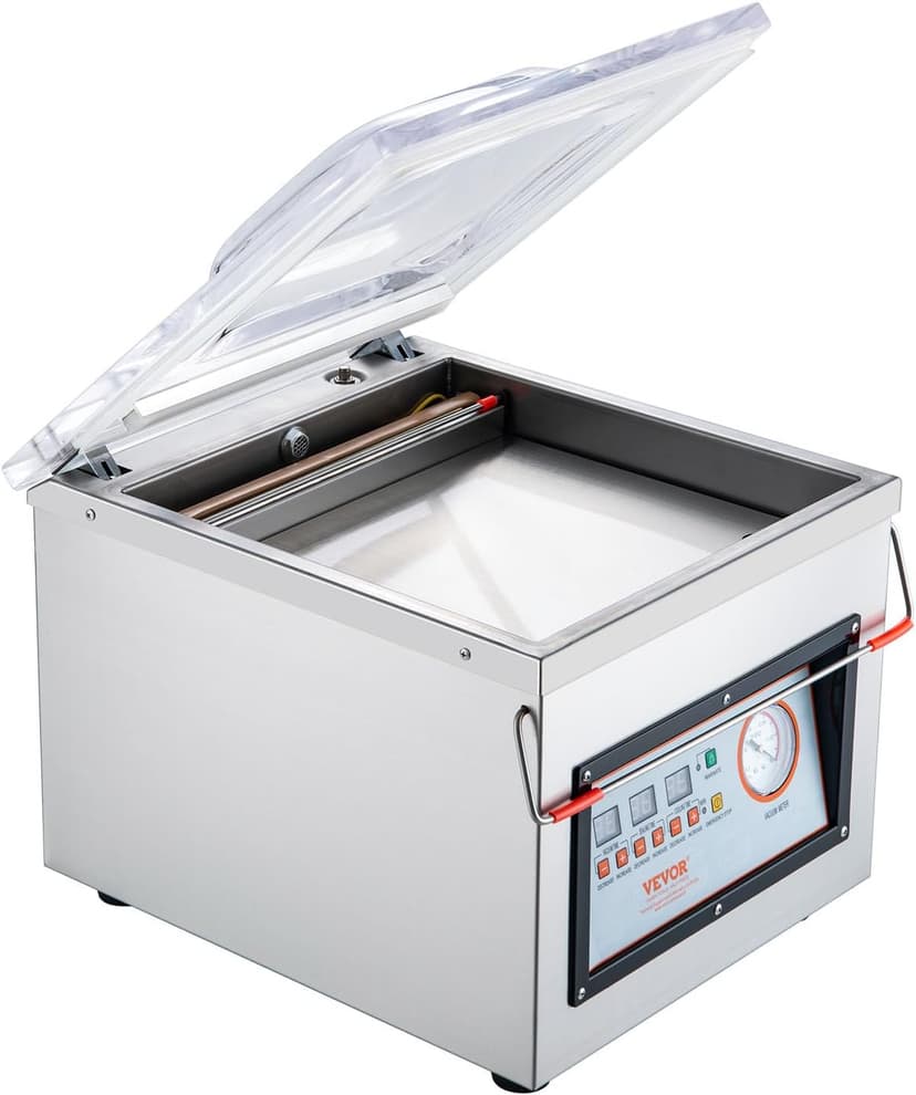 VEVOR Chamber Vacuum Sealer, 320W Sealing Power, Vacuum Packing Machine for Wet Foods, Meats, Marinades and More, Compact Size with 12.6 in Sealing Length, Applied in Home Kitchen and Commercial Use