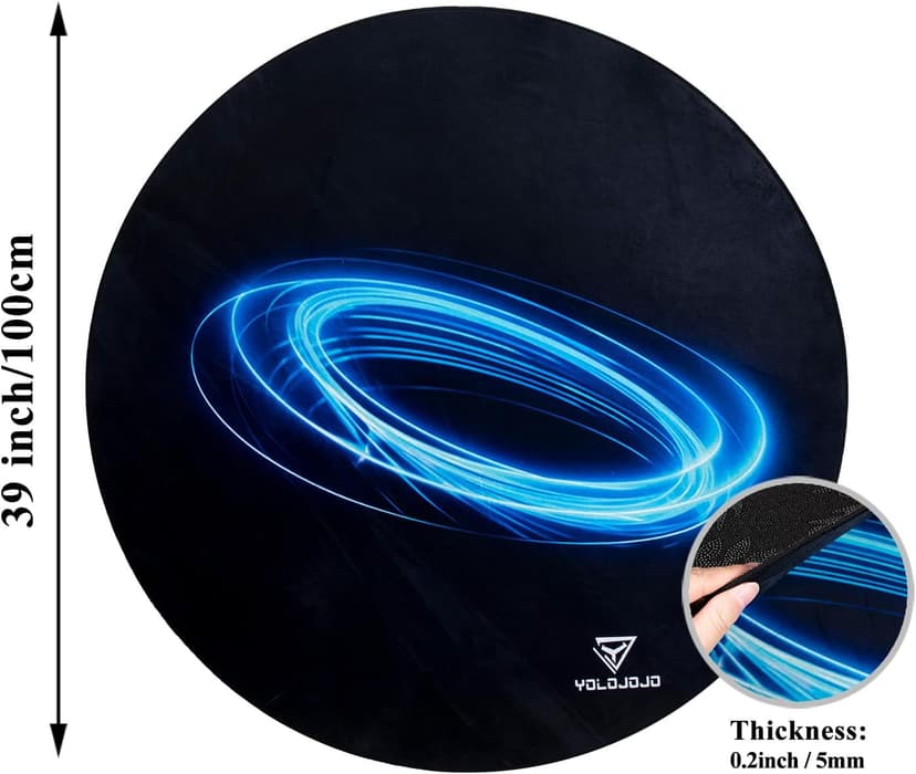 Office Chair Mats Hard-Floor Chair Mats Office Gaming Chair Mat with Blue Lightning Design (Blue)