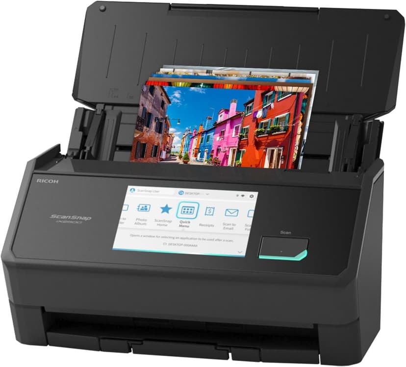 ScanSnap iX2500 Photo Edition Wireless or USB High-Speed Cloud Enabled Photo, Document & Receipt Scanner with Large 5" Touchscreen for Mac or PC, Black