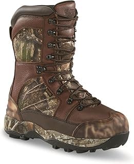 Guide Gear Leather Hunting Boots for Men Monolithic Extreme Waterproof Insulated, 2,400-gram Thinsulate Ultra