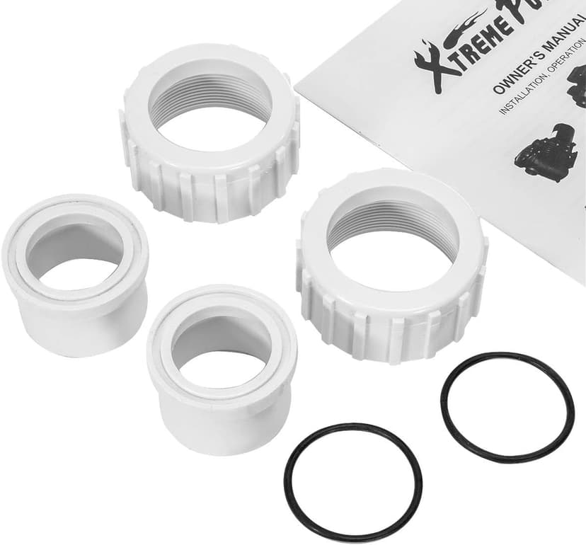 XtremepowerUS 1.5HP Variable 2-Speed Above Ground Swimming Pool Pump High Flow Swimming Pump Strainer with 1.5" Inch Slip On Fitting Adapter For Aboveground Pool
