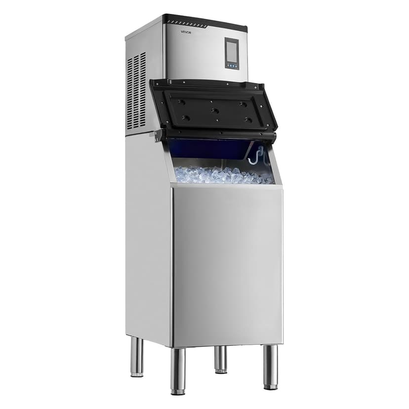 VEVOR Commercial Ice Maker Machine, 360LBS/24H Ice-Making Machine with 250LBS Large Storage Bin, Auto Self-Cleaning Ice Maker with Touchscreen for Bar Cafe Restaurant Business Commercial