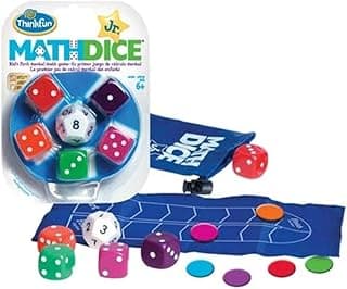 ThinkFun Math Dice Junior Game - Engaging Math Skills Builder | Perfect for Kids Aged 6+ | Aids in Mental Agility | Toy of The Year Nominee