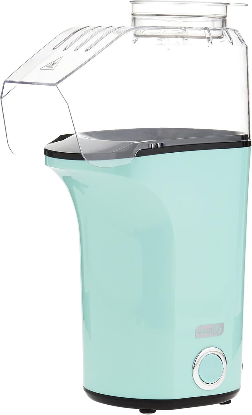 DASH Hot Air Popcorn Popper Maker with Measuring Cup to Portion Popping Corn Kernels + Melt Butter, 16 Cups - Aqua
