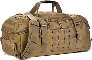 Miramrax Travel Duffle Bag Backpack for Men - Large Tactical Bags Weekender Gym Bag for Overnight Traveling Military Workout Deployment Sports (Coyote, 80L)