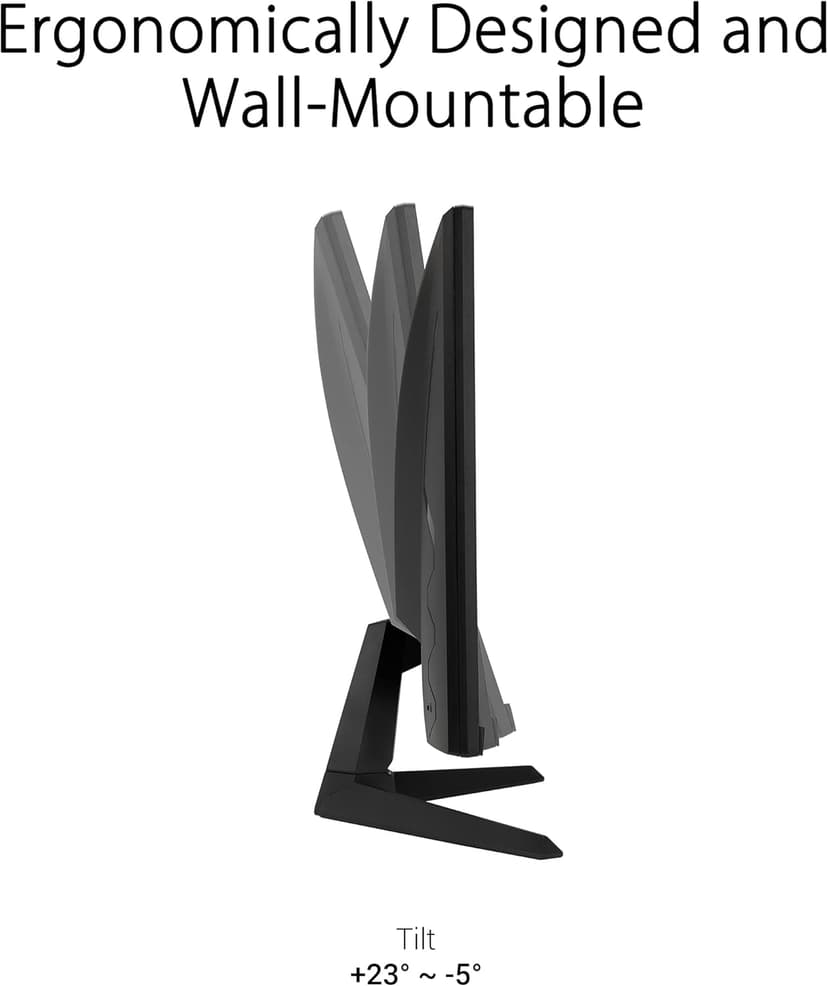 ASUS TUF Gaming 27 Inch Gaming Monitor - Full HD, 1080P, 165Hz (Supports 144Hz), 1ms, Extreme Low Motion Blur, FreeSync Premium, Shadow Boost, Eye Care, HDMI, DisplayPort, Tilt Adjustable - VG277Q1A