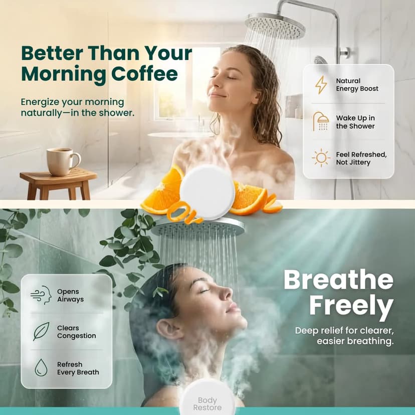 Body Restore Shower Steamers Aromatherapy 6 Pack - Birthday Gifts for Women, Men, Travel Essentials, Stress Relief, Relaxation, Self Care, Bath Bombs - Bloom