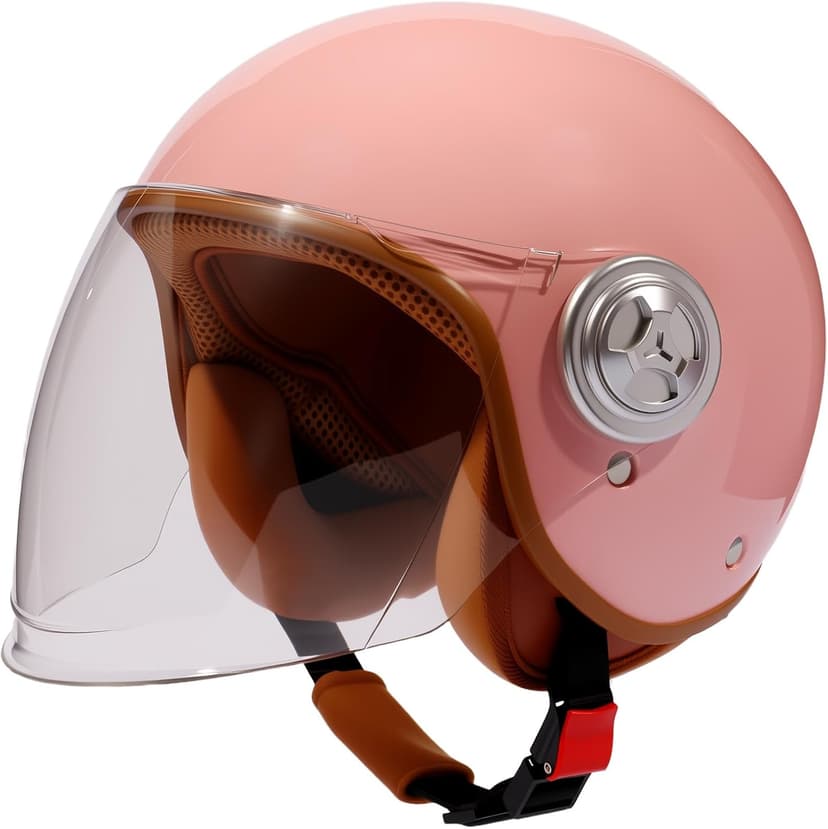 Retro Kids DOT Approved 3/4 Motorcycle Helmet with Visor,3-15 Ages Lightweight Toddler Boys Girls Open Face ATV Half Helmet for Electric Scooter Moped Dirt-Bike Go-Kart Bicycle