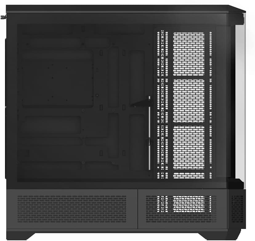 Thermaltake View 600 TG; Full Tower; 420mm Radiator Support; 480mm GPU Clearance; Hidden Connector Support; Rotatable PCIe Slots; 220mm PSU Clearance; Black; CA-11H-00F1WN-00