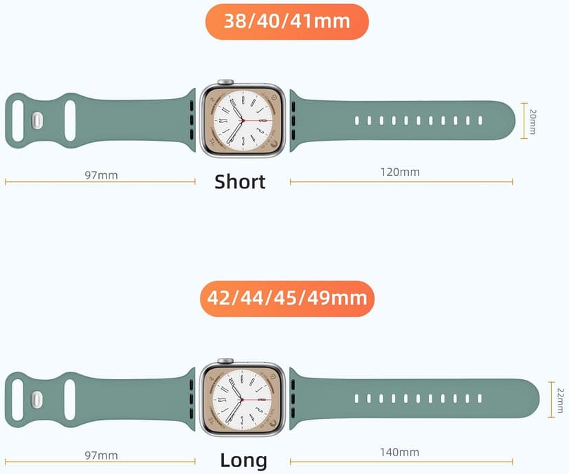 Maledan 6 Pack Bands Compatible for Apple Watch Band 38mm 40mm 41mm 42mm 44mm 45mm 46mm 49mm Women Men, Soft Silicone Sport Band Strap for iWatch Apple Watch Series 11 10 9 8 7 6 5 4 3 2 1 SE Ultra