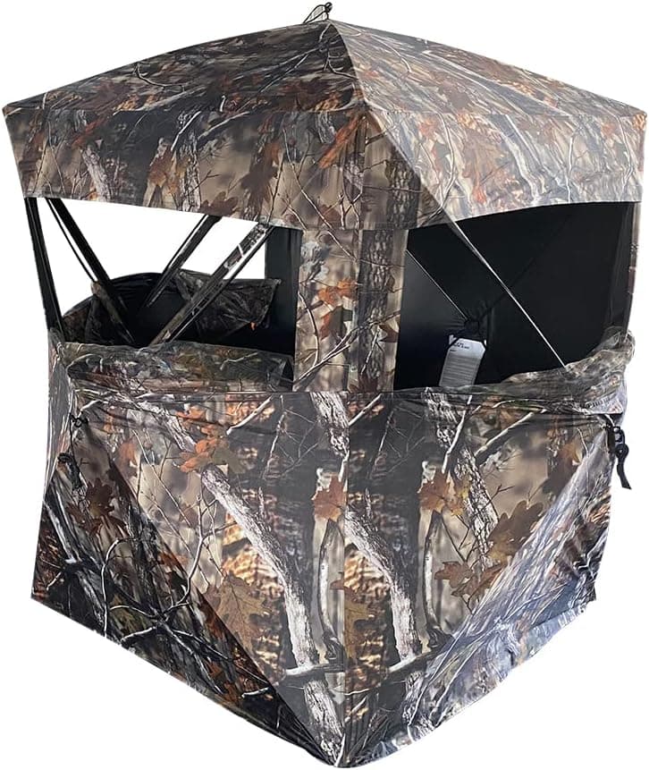 THUNDERBAY SPUR Collector 3 Person Hunting Blind, Portable Ground Blind with Silent Windows, Portable Durable Hunting Tent for Deer & Turkey Hunting