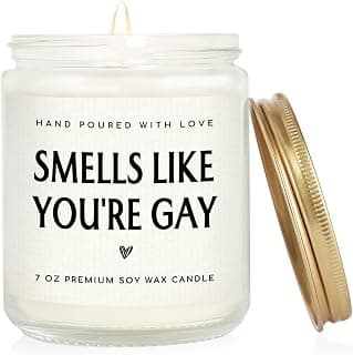 Smells like You’re Gay Candle, Gag Gifts for Friend Boyfriend Men, Funny Birthday Handmade Lavender Gay Candle Gifts 7oz SteadStyle Pride Mouth Gay Gifts, Pride Gifts for Brother Lesbian LGBT B0DR7VFTM4