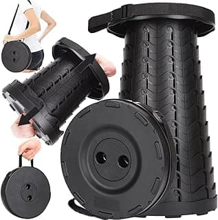 Fishboy Upgraded Collapsible Stool, 400lbs Max Weight, Lightweight But Sturdy, Portable Retractable Folding Telescoping Foldable Camping Stool for Adults Outdoor Fishing Hiking BBQ