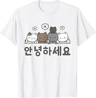 Korea Korean Flag Souvenir Korean Flag & Cats | Korean Hello Annyeong Haseyo T-Shirt