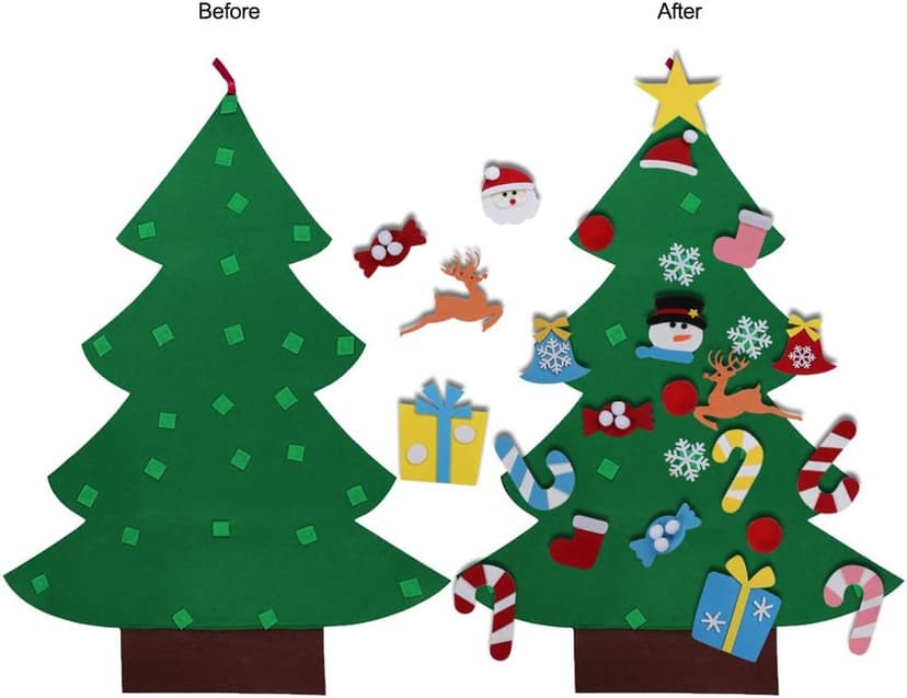 3FT Felt Christmas Tree for Kids Wall with 26 Christmas Ornaments Set, Christmas Crafts for New Year, Xmas Gifts, Indoor Aytai DIY Felt Christmas Tree for Toddlers, Hanging Christmas Decorations B075MY3NFW